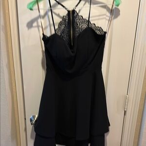 Honey and Rosie Black Asymmetrical Mini Dress